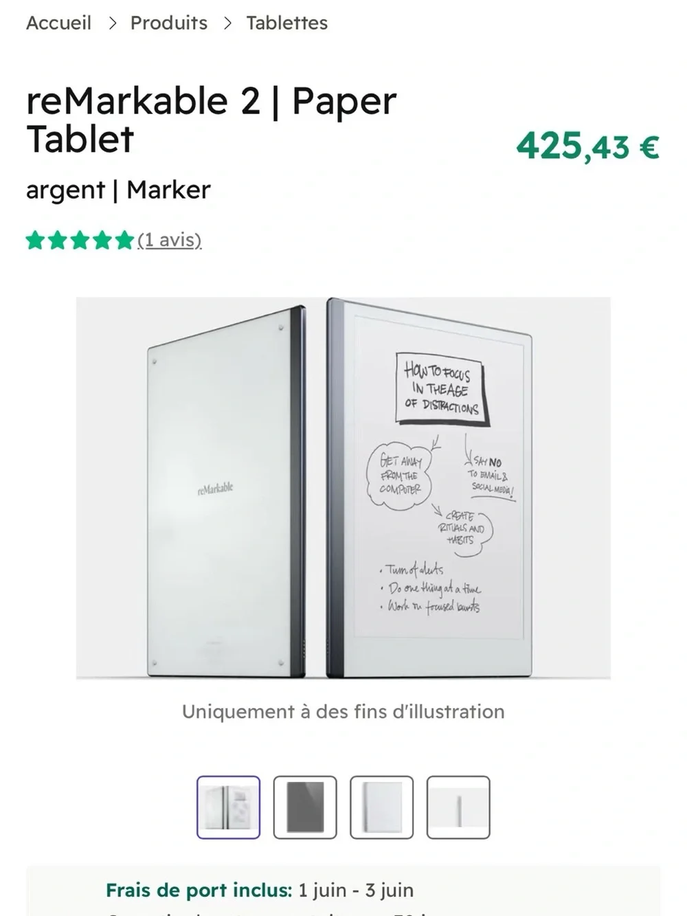 reMarkable 2 Paper Tablet - with Marker and extra tips
